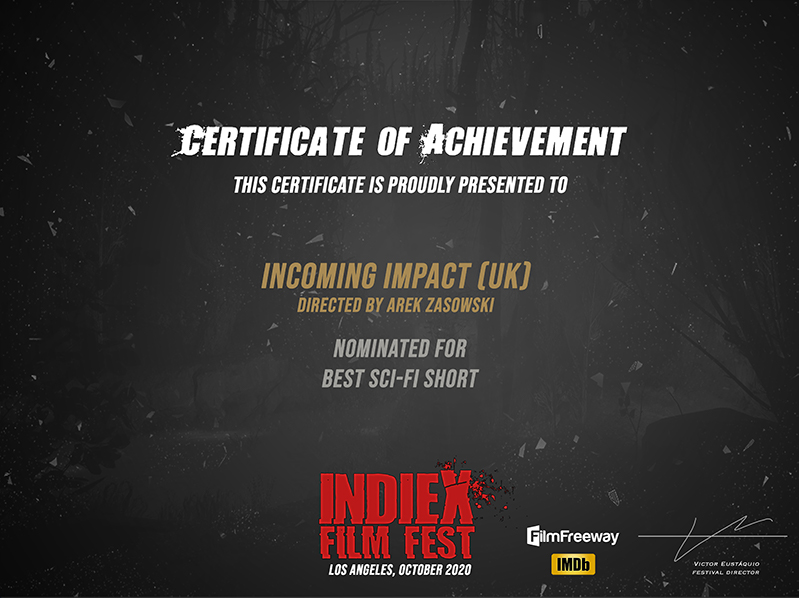 Best Sci-Fi Short Nomination - Indie X Film Fest