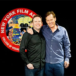 In picture with director Bruce MacWilliams at the New York Film Academy in Los Angeles