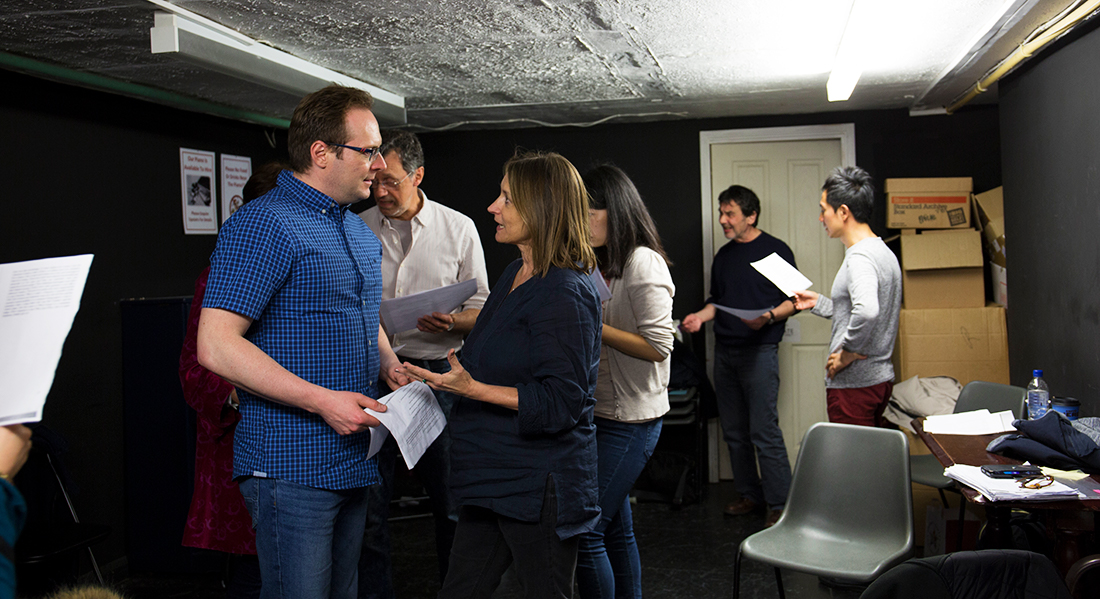 Arek Zasowski at the workshop with acting coach and actress Valerie Dent in London.