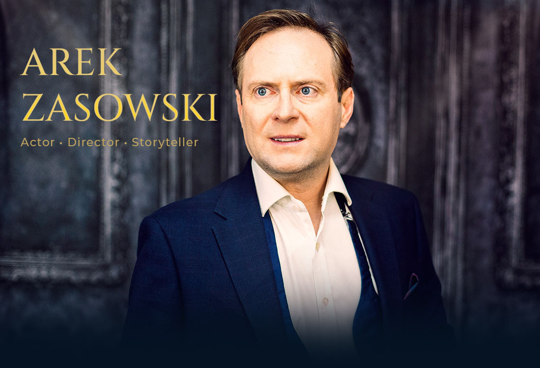 Arek Zasowski cinematic reel page hero portrait – award-winning actor, director, and storyteller with global charisma and leading-man presence