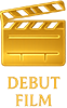 Gold milestone clapperboard representing Arek Zasowski’s debut film
