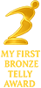 Gold milestone badge of Arek Zasowski’s first Bronze Telly Award
