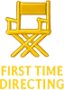 Gold director’s chair icon symbolizing Arek Zasowski’s first directing milestone